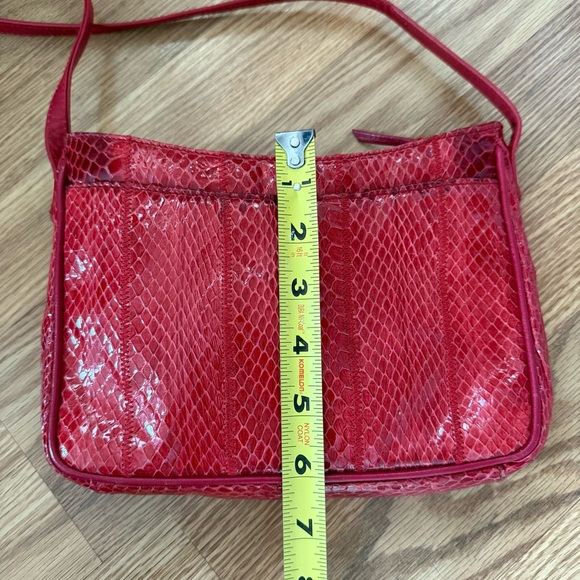 Vintage‎ Ganson cherry Red Snakeskin Shoulder Bag - Picture 11 of 12